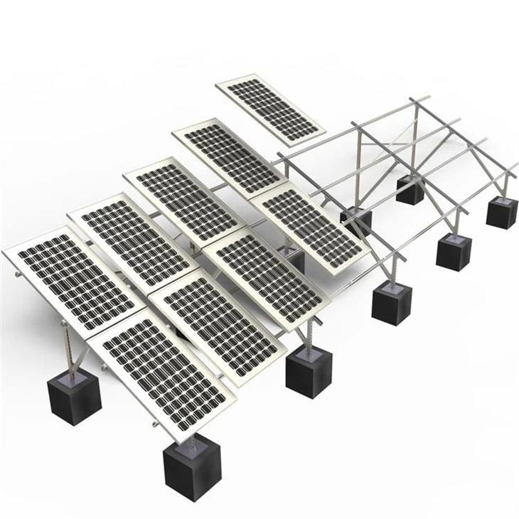 HDG Steel Ground Solar Brackets With Concrete Base